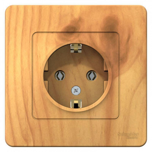 Розетка 2К+З Systeme Electric Blanca 16A 250V ясень BLNRS001015