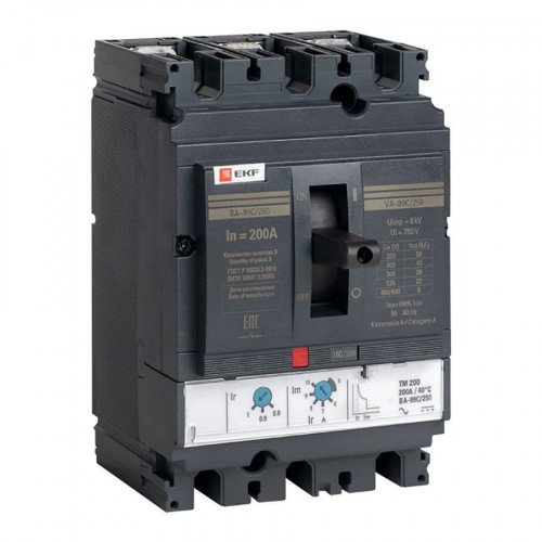 Выключатель автоматический ВА-99C (Compact NS) 250/200А 3P 45кА EKF PROxima mccb99C-250-200