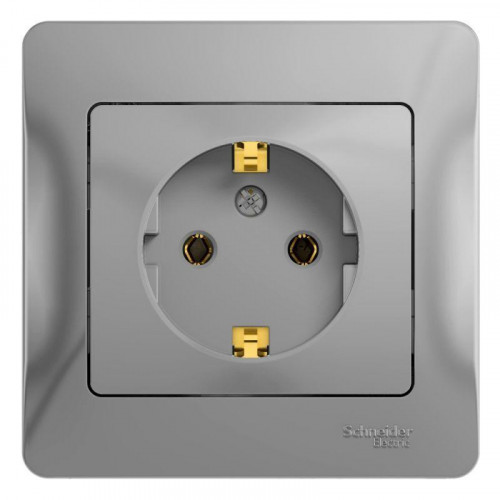 Розетка 2К+З Systeme Electric Glossa 16A 250V алюминий GSL000342