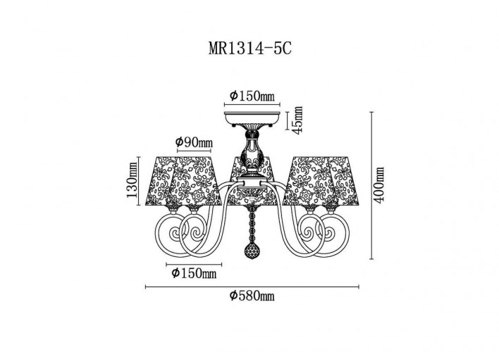 Потолочная люстра MyFar Ceiling Luna MR1314-5C