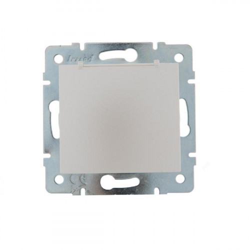 Розетка с зазем. с крышкой Lezard Karina белый жемчуг 707-3088-123B