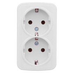 Минск Розетка 2-местная ОП 16А с заземлением белая EKF Basic EGR16-128-10
