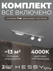 Накладная однофазная трековая система Hesby Lighting Skylite №14 со светильниками HSBL_kompl_S014_NI1W4K