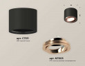 Комплект накладного светильника Ambrella light Techno Spot XS7511005 SBK/PPG черный песок/золото розовое полированное (C7511, N7005)