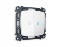 Комплект механизма 2-кл проходного выключателя AMBRELLA VOLT с подсветкой 10000K OMEGA Белый матовый QUANT (OP1240, VM120, G29B) MO124040