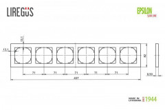 Рамка 6-постовая Liregus Epsilon серебро 28-1906