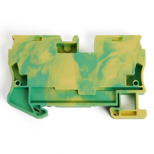 Зажим пружинный, 2-проводной проходной ЗНИ - 2,5 (JXB ST 2,5), желтый, зеленый Stekker 39959