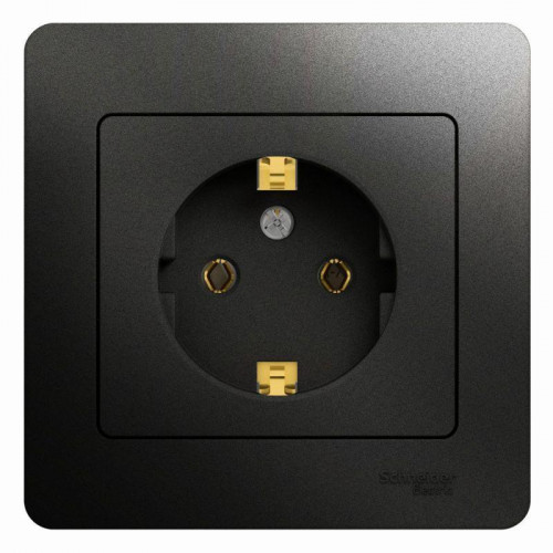 Розетка 2К+З Systeme Electric Glossa 16A 250V антрацит GSL000742