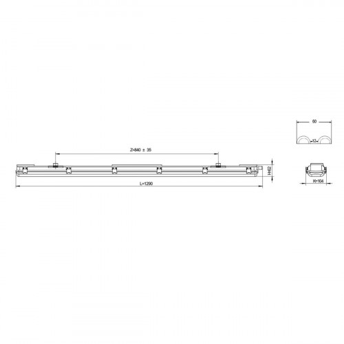 Светильник ЭРА SPP-102-0-002-120 под 2 светодиодные лампы T8 G13 2x1276 Б0052438