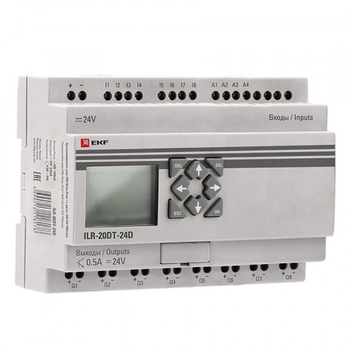Программируемое реле 20 в/в т с диспл. 24В PRO-Relay EKF PROxima ILR-20DT-24D