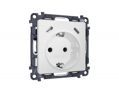 Комплект механизма электрической розетки 2USB С+C 20W с/з на винтовых зажимах 16A-250V ALFA Белый матовый QUANT (AP1305, VM165) MA130510
