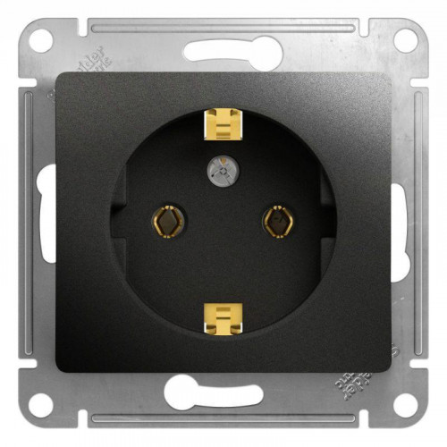 Розетка 2К+З Systeme Electric Glossa 16A 250V антрацит GSL000743