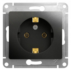 Розетка 2К+З Systeme Electric Glossa 16A 250V антрацит GSL000743