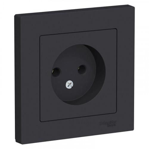 Розетка 2К Systeme Electric AtlasDesign 16A 250V карбон ATN001040