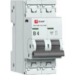 Автоматический выключатель 2P 4А (B) 6кА ВА 47-63N EKF PROxima M636204B