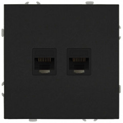 Розетка ЭРА Galaxy 15-3108-05 информационная двойная 2XRJ45 IP20 антрацит Б0070764