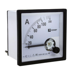 Амперметр AMA-961 аналоговый на панель (96х96) квадратный вырез 600А трансф. подкл. EKF ama-961-600