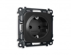 Комплект механизма электрической розетки AMBRELLA VOLT OMEGA Черный матовый с/з на винтовых зажимах QUANT (OP8060, VM141) MO806010
