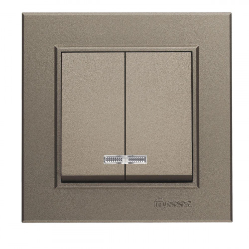 Выключатель двухклавишный с подсветкой Makel Karea 56052023