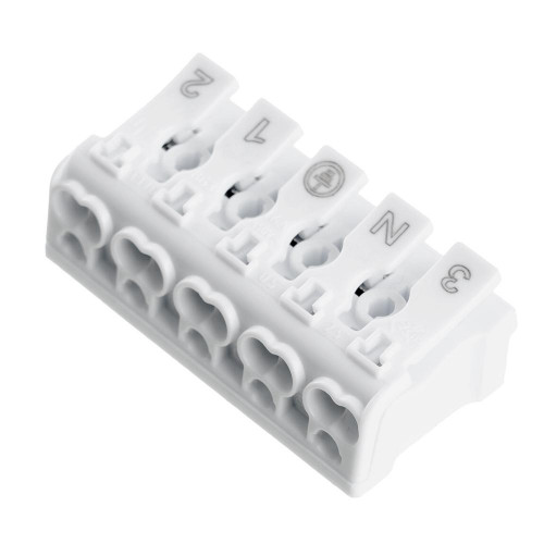 Клемма монтажная Stekker, LD294-4005, для подключения фазных проводников, 5 контактных групп (3 ввода, 3 вывода на полюс) 32956
