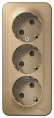 Розетка тройная 2К+3 Systeme Electric Blanca 16A 250V титан BLNRA010314