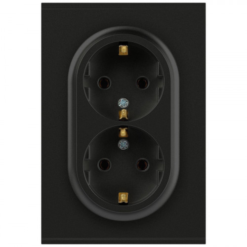 Розетка ЭРА Arktik 16-2104-05 двойная с заземлением 2X2P+E Schuko 16А-250В антрацит Б0070448