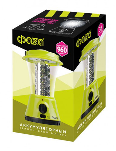 Кемпинговый светодиодный фонарь ФАZA аккумуляторный 182х125 AccuF5-L36-gn