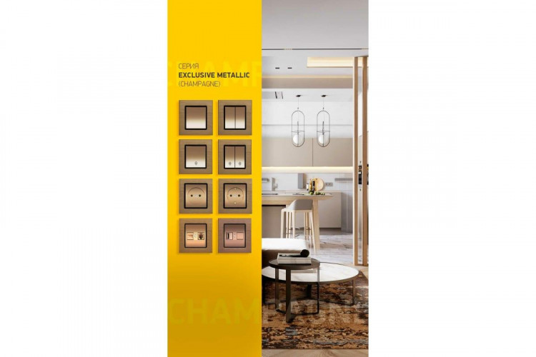 Розетка LAN/TV Vesta-Electric Exclusive Champagne Metallic шампань FRZ00050503BEL