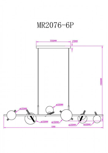 Подвесная люстра MyFar Francis MR2076-6P