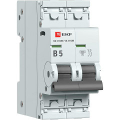 Автоматический выключатель 2P 5А (B) 6кА ВА 47-63N EKF PROxima M636205B