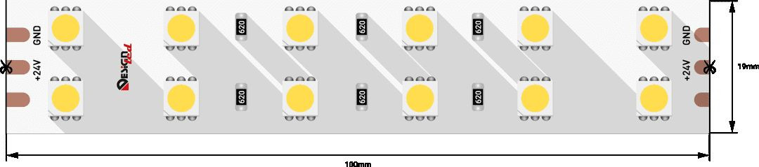 Светодиодная влагозащищенная лента DesignLed 28,8W/m 120LED/m 5050SMD теплый/холодный белый 5M 000515