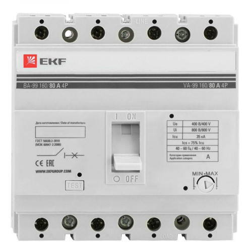 Выключатель автоматический ВА-99 160/ 80А 4P 35кА EKF PROxima mccb99-160-80-4P