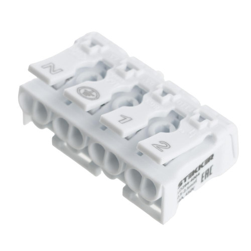 Клемма монтажная Stekker, LD294-4004 для подключения фазных проводников, 4 контактные группы (3 ввода, 3 вывода на полюс) 32735