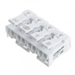 Клемма монтажная Stekker, LD294-4004 для подключения фазных проводников, 4 контактные группы (3 ввода, 3 вывода на полюс) 32735