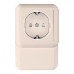 Розетка плинтусная 2К+З Systeme Electric Прима 16A 250V со шторками белая RA16-003-2M-B