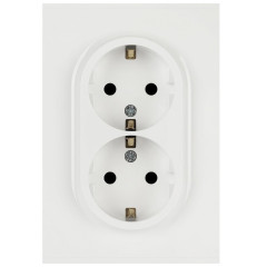 Розетка ЭРА Arktik 16-2105-01 двойная с заземлением 2X2P+E Schuko со шторками 16А-250В белый Б0070454