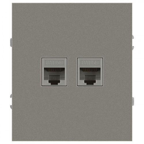 Розетка ЭРА Arktik 16-3108-07 информационная двойная 2XRJ45 титан Б0070490