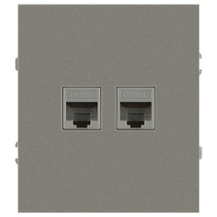Розетка ЭРА Arktik 16-3108-07 информационная двойная 2XRJ45 титан Б0070490