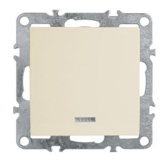 Выключатель 1-клавишный c индикатором (механизм), Stekker, PSW10-9101-02, 250В, 10А Эрна, слоновая кость 39320