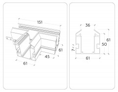 Коннектор T-образный встраиваемый Ambrella Light Track System Magnetic 220V GL1044