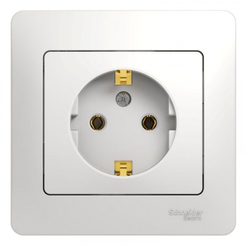 Розетка 2К+З Systeme Electric Glossa 16A 250V белая GSL000142