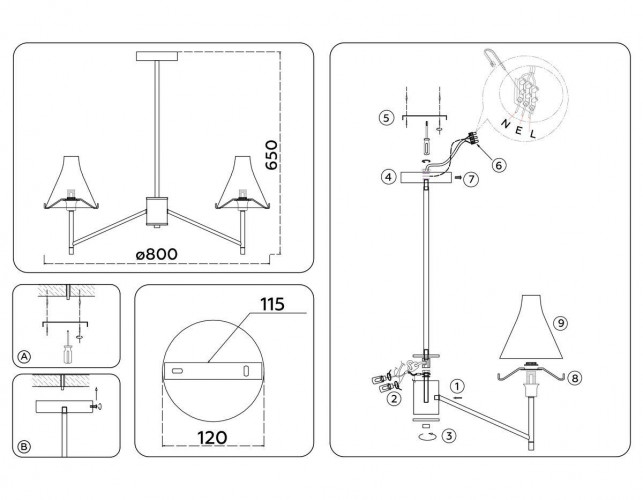 Подвесная люстра Ambrella Light High Light Modern LH57135