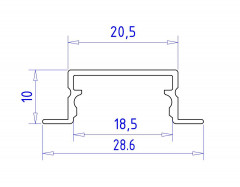 Встраиваемый профиль с рассеивателем Ambrella Illumination GP1200AL