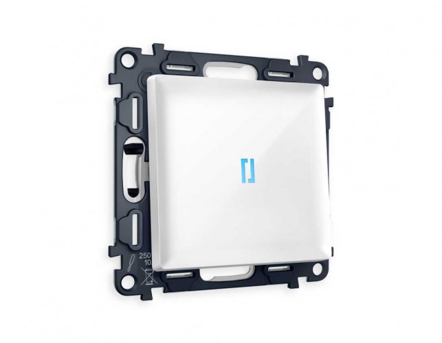 Комплект механизма 1-кл выключателя AMBRELLA VOLT с подсветкой 10000K ALFA Белый глянец QUANT (AP1020, VM101, G17B)