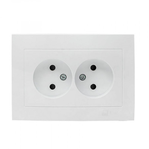 Валенсия розетка 2-местная б/з 10А белая с защ. штор. EKF PROxima EWR10-102-10