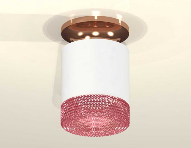 Комплект накладного светильника Ambrella light Techno Spot XS7401143 SWH/PPG/PI белый песок/золото розовое полированное/розовый (N7930, C7401, N7193)