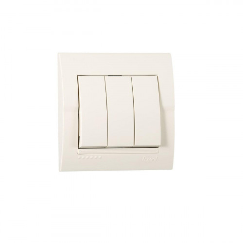 Выключатель тройной Lezard Deriy кремовый 702-0303-109