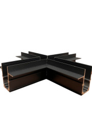 Коннектор X-образный Hesby Lighting ElDeko для встраиваемого шинопровода, чёрный HSBL_0160