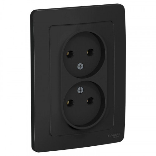 Розетка двойная 2К Systeme Electric Blanca 16A 250V антрацит BLNRS000026