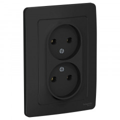 Розетка двойная 2К Systeme Electric Blanca 16A 250V антрацит BLNRS000026